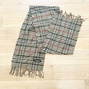 Plaid Cashmere Fringe Scarf